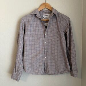 Frank & Eileen Barry Tailored Cotton Plaid Flannel Button-Up Shirt, Size Small